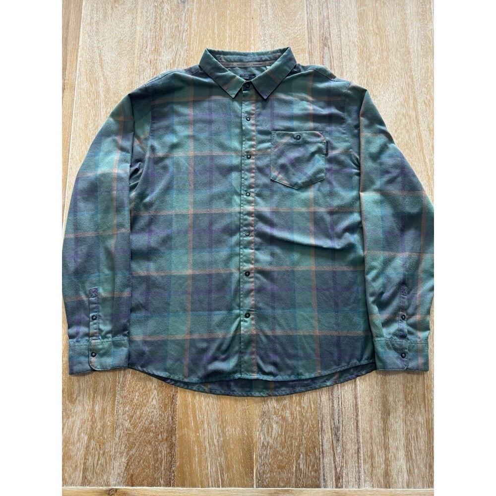 Pearl Izumi Rove Flannel Shirt Mens XL Green Plaid Tech Cycling Bike Jersey